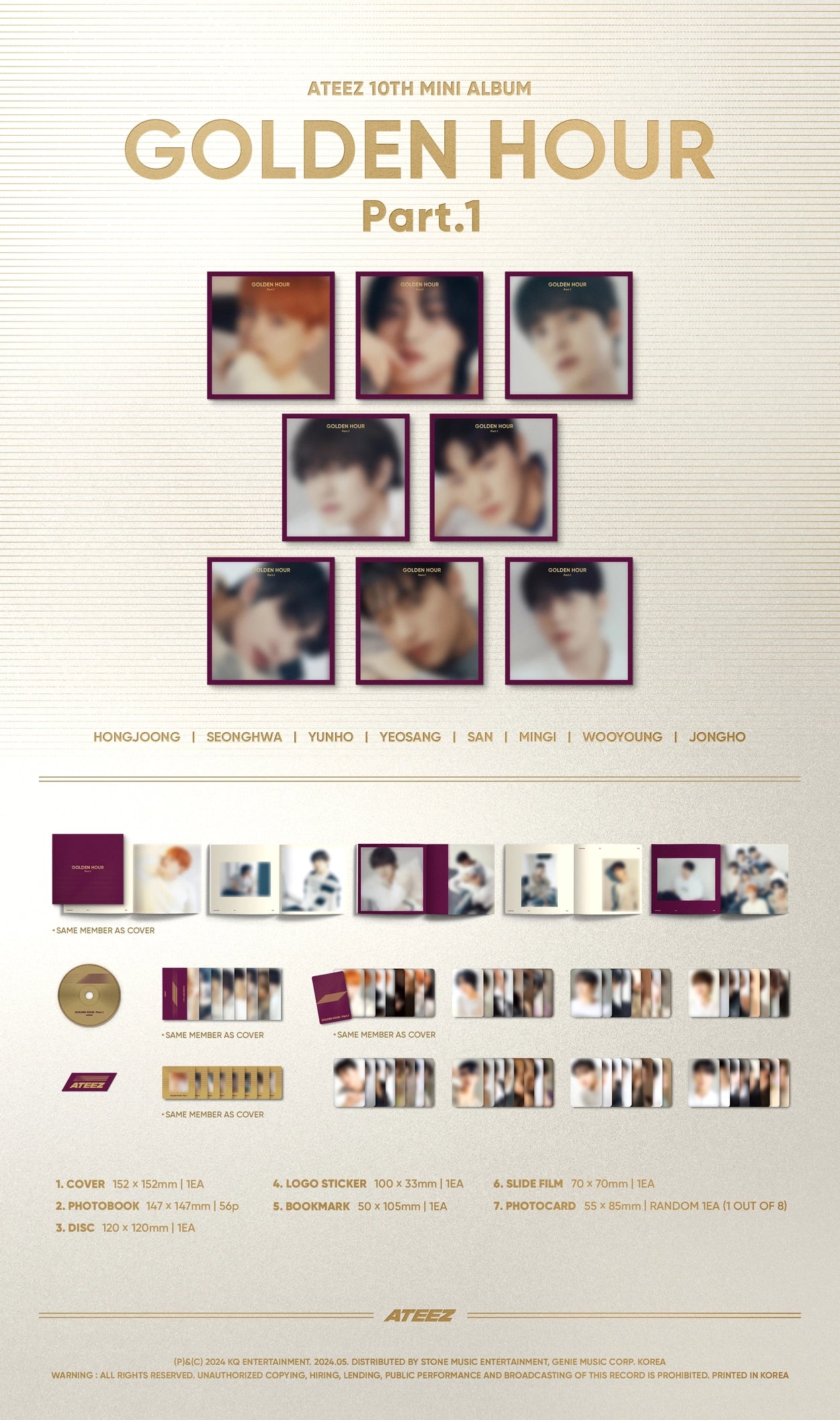 ATEEZ 10th Mini Album - GOLDEN HOUR : Part.1 (Digipack Ver.)