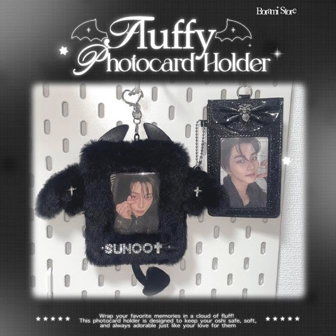 Fluffy Name Tag Photocard Holder Devil Ver. - BORAMI Store