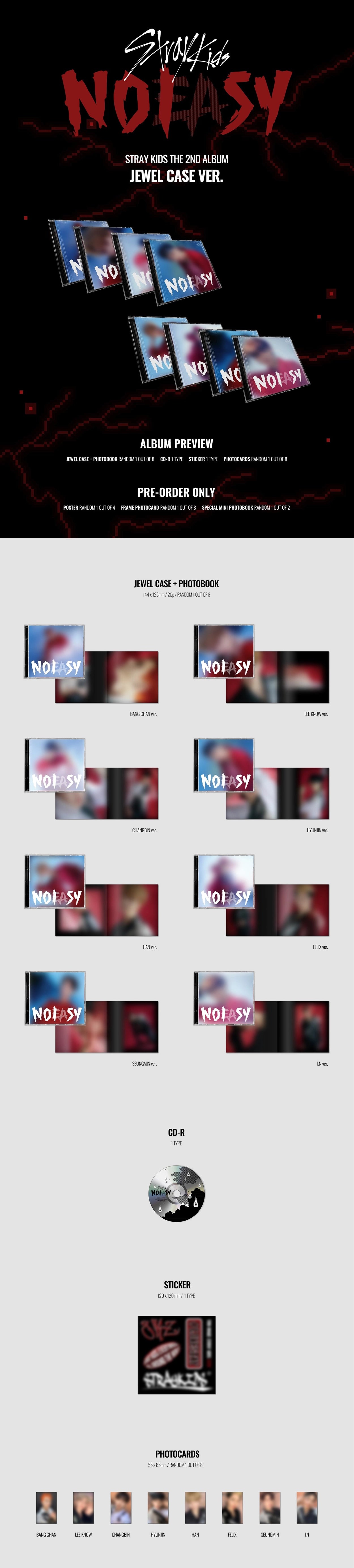 Stray Kids 2nd Full Album - NOEASY (Jewel Case Ver.)