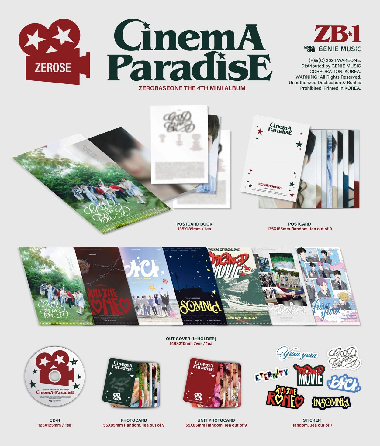 ZEROBASEONE 4th Mini Album - Cinema Paradise (ZEROSE Ver.)