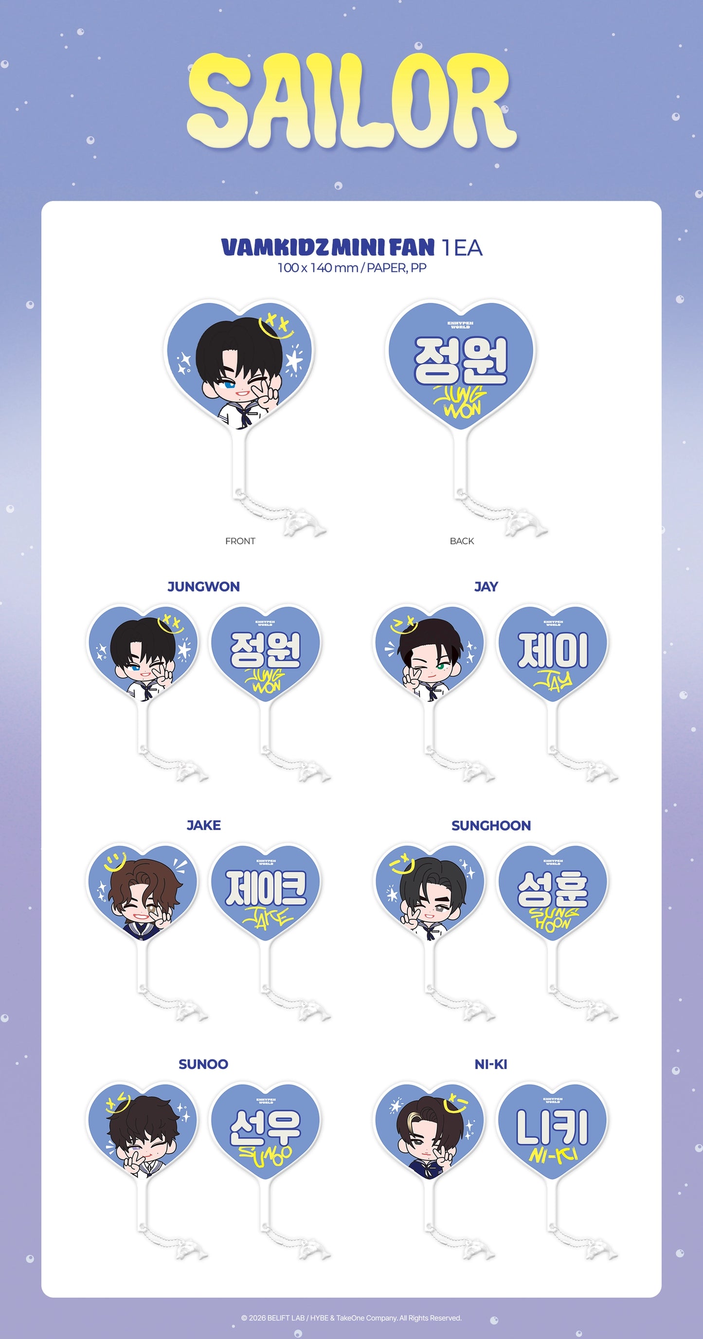 Vamkidz Mini Fan - ENHYPEN World Sailor MD