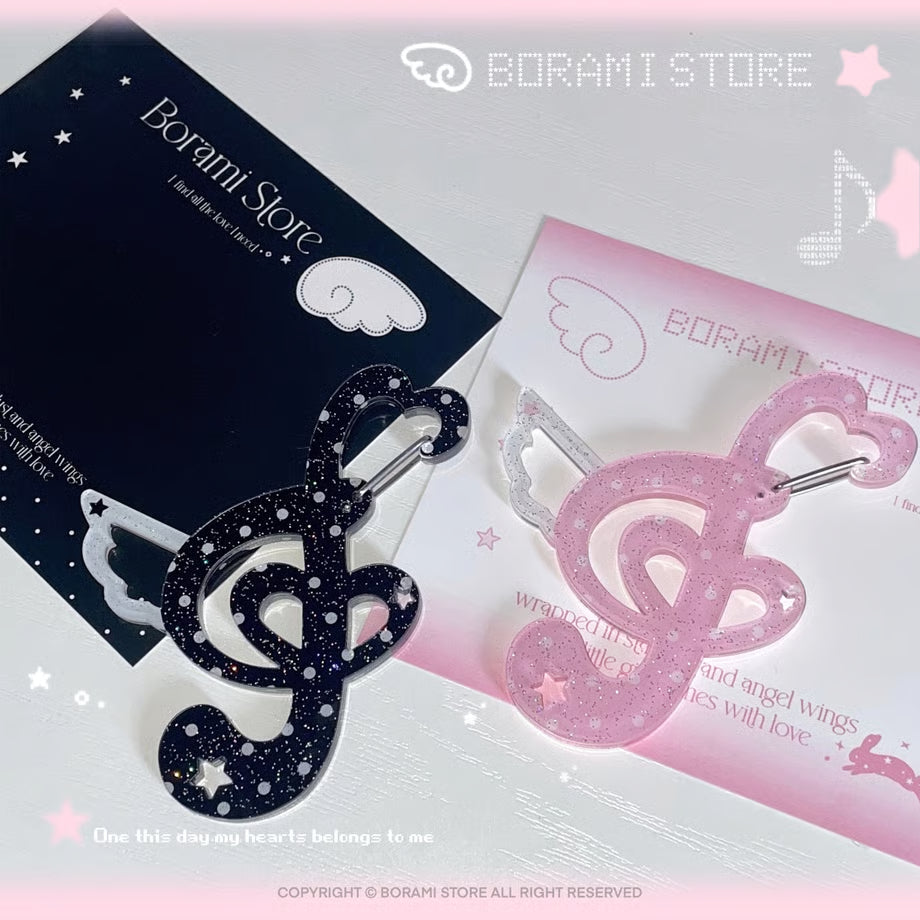 Glitter Carabiner Keychain Melody Wing Ver. - BORAMI Store