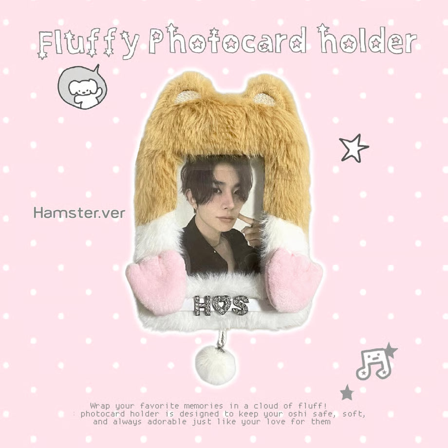 Fluffy Name Tag Photocard Holder Hamster Ver. - BORAMI Store