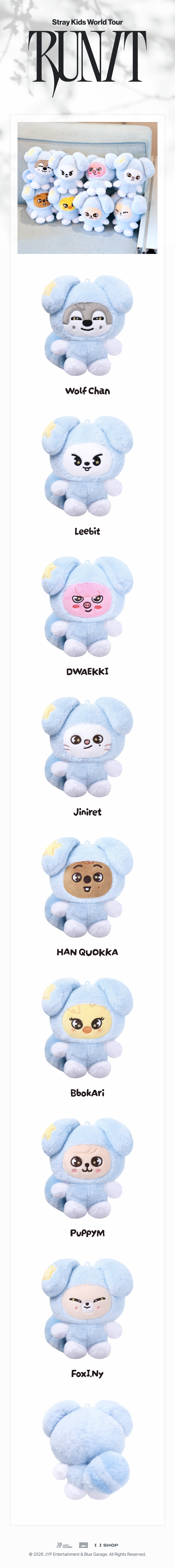 [PRE-ORDER] SKZOO Plush in TASY - Stray Kids World Tour 'RUN IT' MD