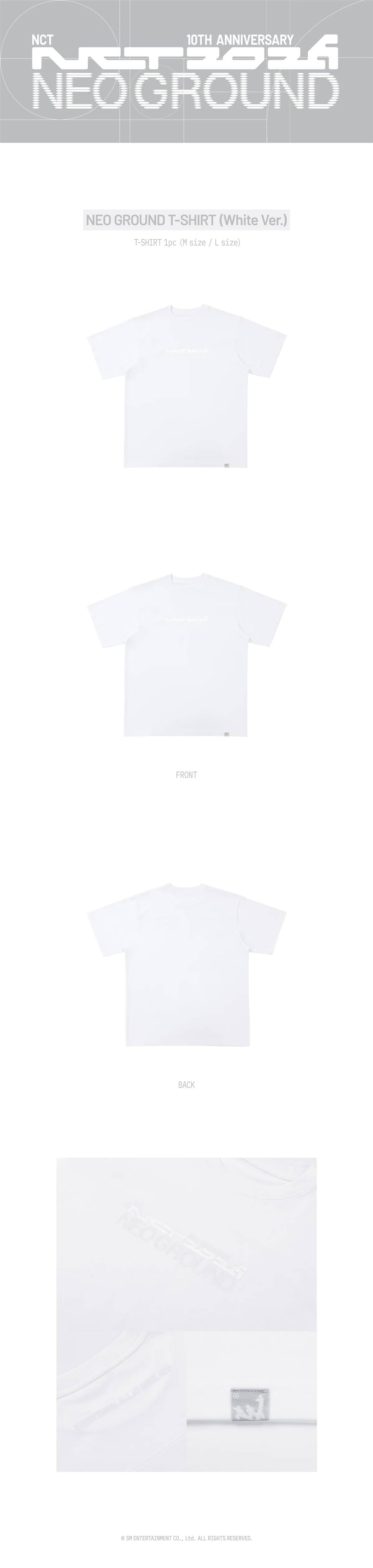[PRE-ORDER] NEO GROUND T-Shirt [White Ver.] - 2026 NCT 10TH ANNIVERSARY [NCT 2026] POP UP : NEO GROUND