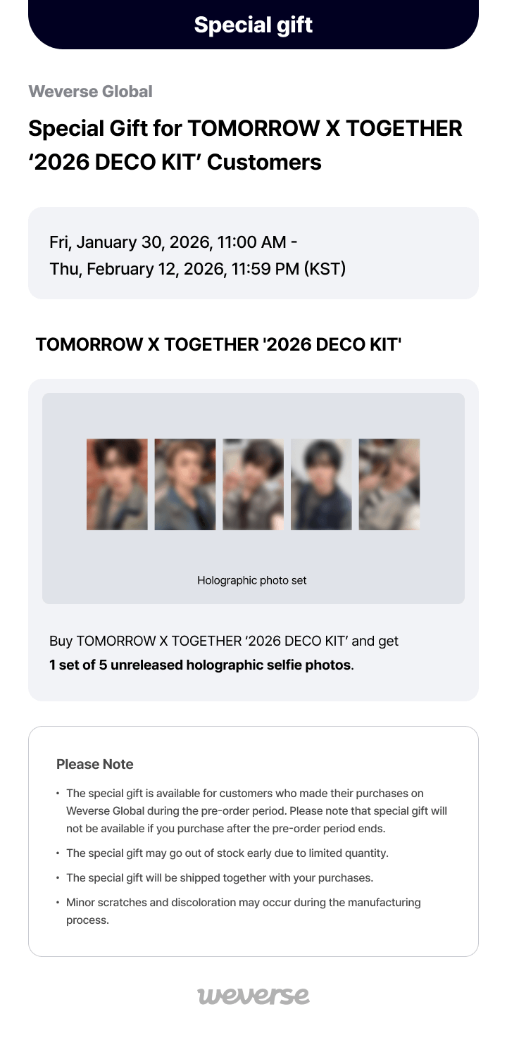 [PRE-ORDER] TOMORROW X TOGETHER 2026 Deco Kit 'The Gods' Flea Market'