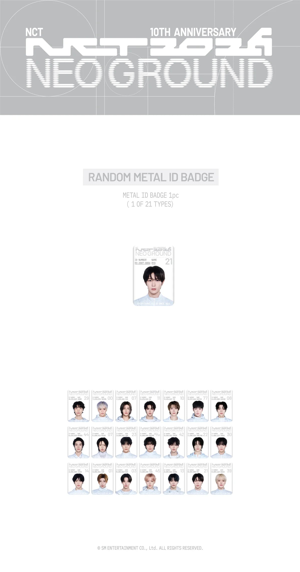 [PRE-ORDER] Random Metal ID Badge - 2026 NCT 10TH ANNIVERSARY [NCT 2026] POP UP : NEO GROUND