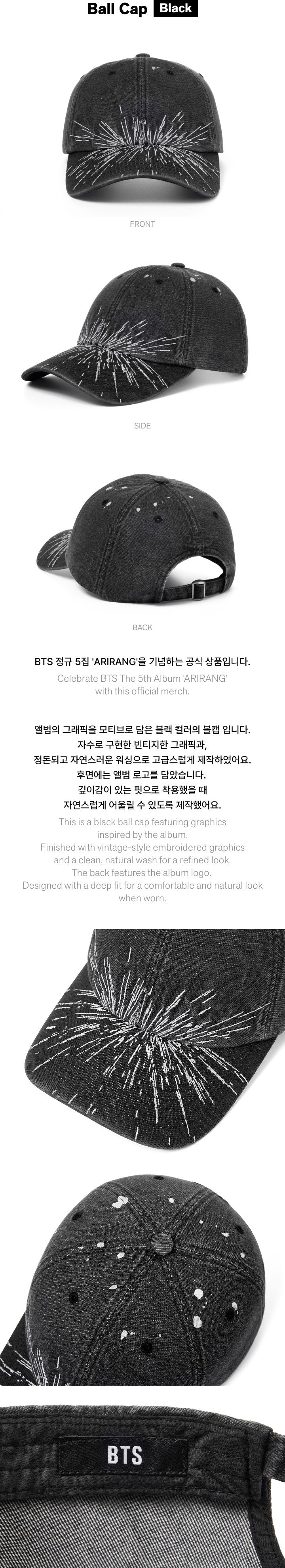 [PRE-ORDER] Ball Cap (Black) - BTS ARIRANG Official MD
