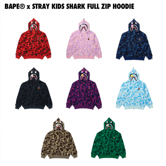 [PRE ORDER] BAPE x STRAY KIDS Shark Full Zip Hoodie