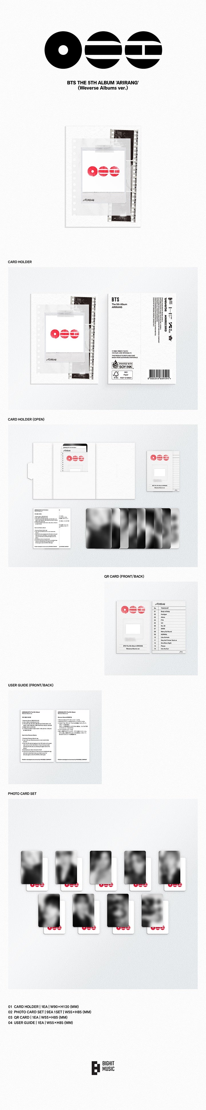 [PRE-ORDER] BTS 5th Album - ARIRANG (Weverse Album Ver.) (with Pre-Order Benefit Photocard)