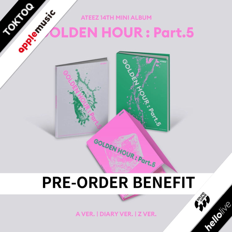 [PRE-ORDER] ATEEZ 14th Mini Album - GOLDEN HOUR : Part.5 (with Pre-Order Benefit Photocard)