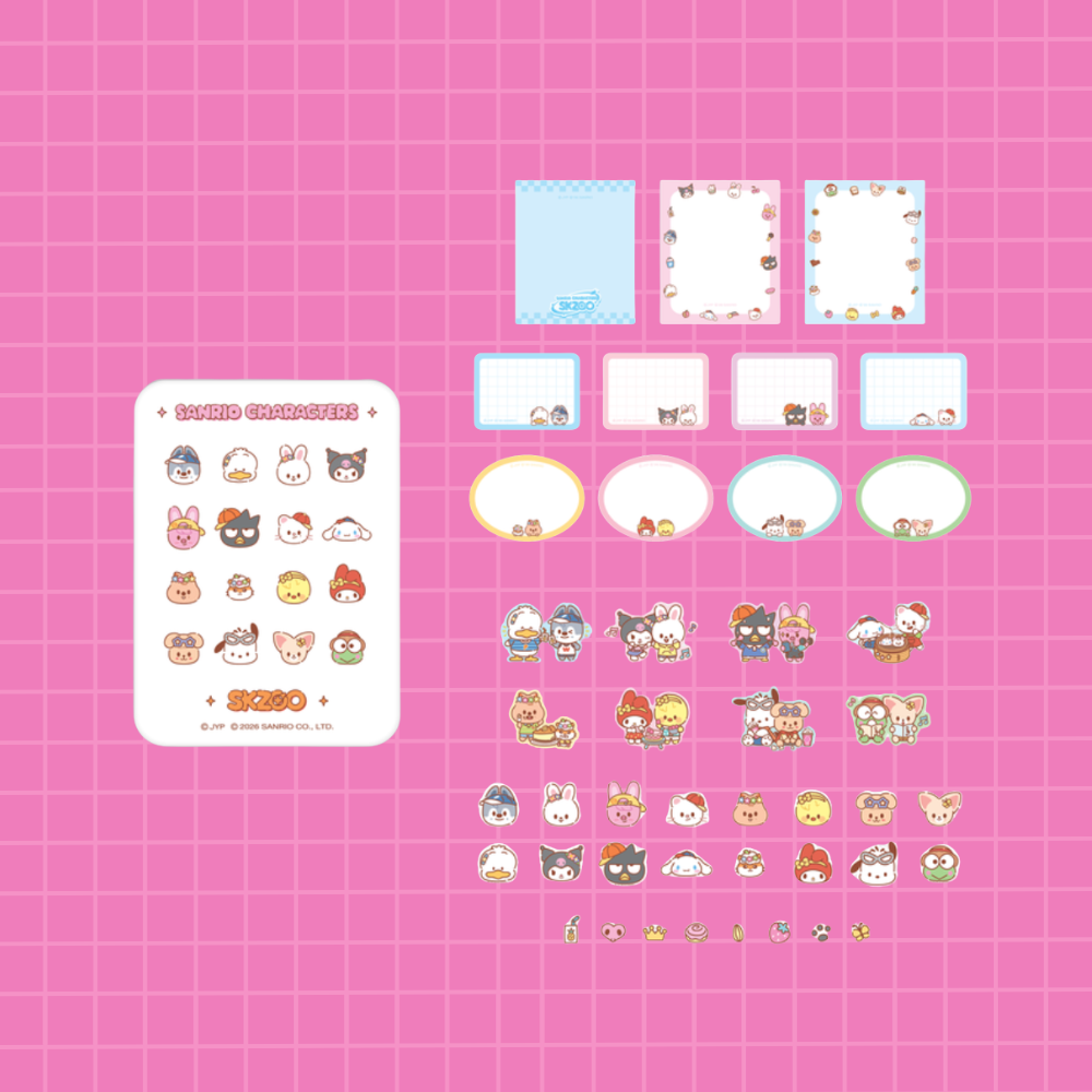 [PRE-ORDER] Tin Case Sticky Note Set - SKZOO X SANRIO CHARACTERS