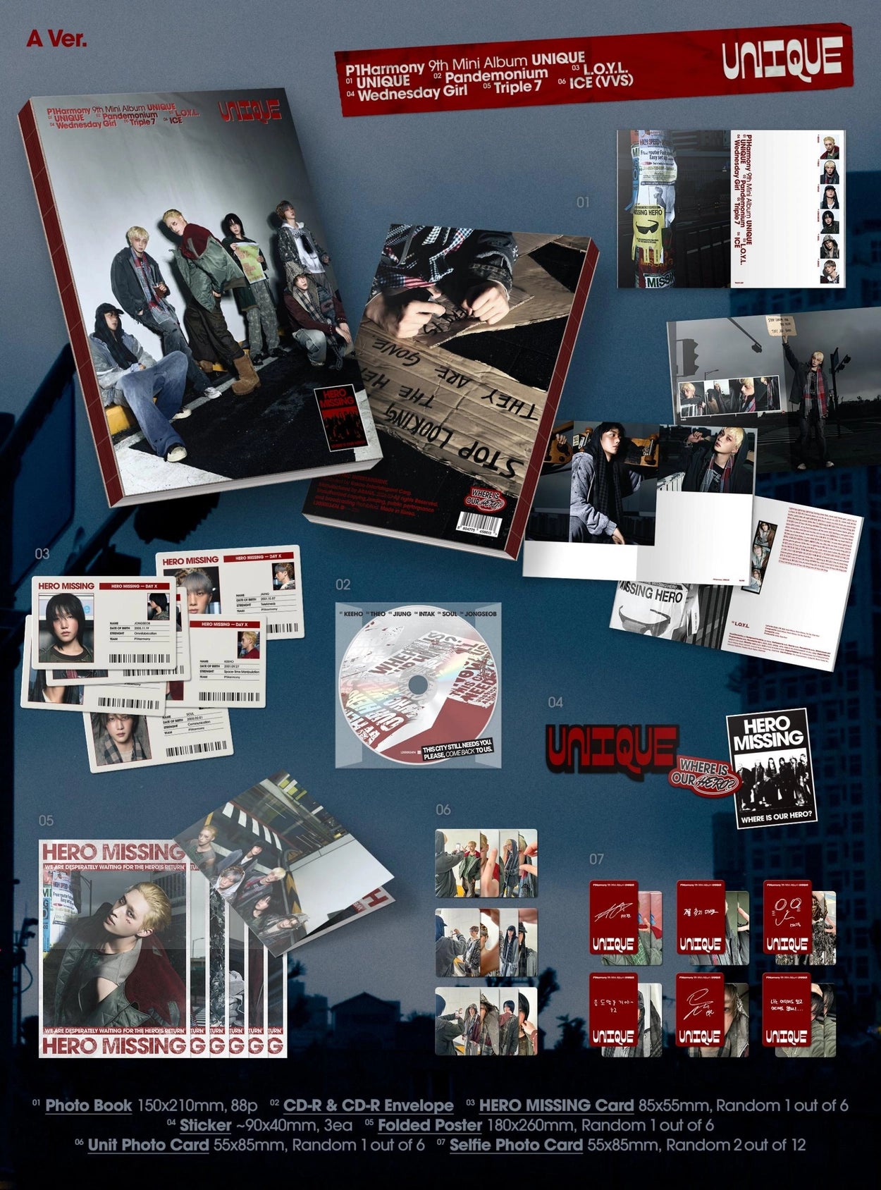 [PRE-ORDER] P1Harmony 9th Mini Album - UNIQUE (Photobook Ver.) (with Pre-Order Benefit)