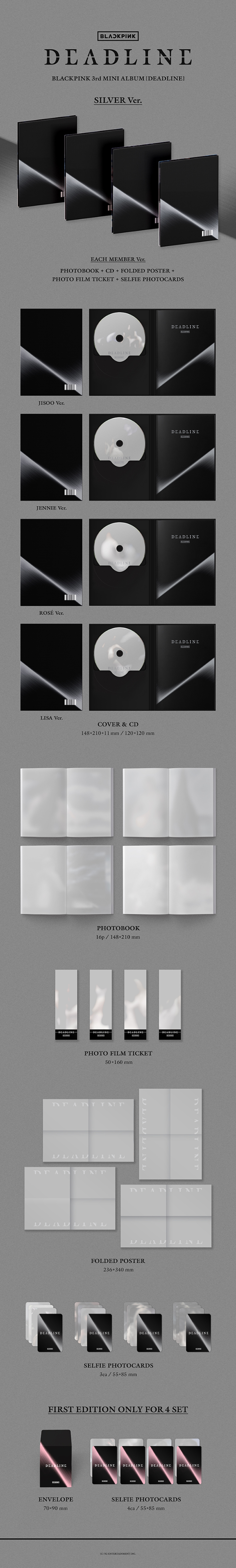 [PRE-ORDER] BLACKPINK 3rd Mini Album - DEADLINE (SILVER Ver.) (with Pre-Order Benefit)