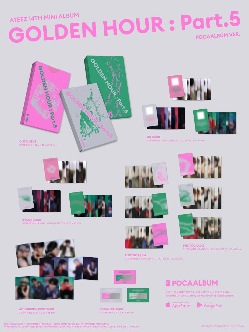 [PRE-ORDER] ATEEZ 14th Mini Album - GOLDEN HOUR : Part.5 POCAALBUM Version (with Pre-Order Benefit Photocard)