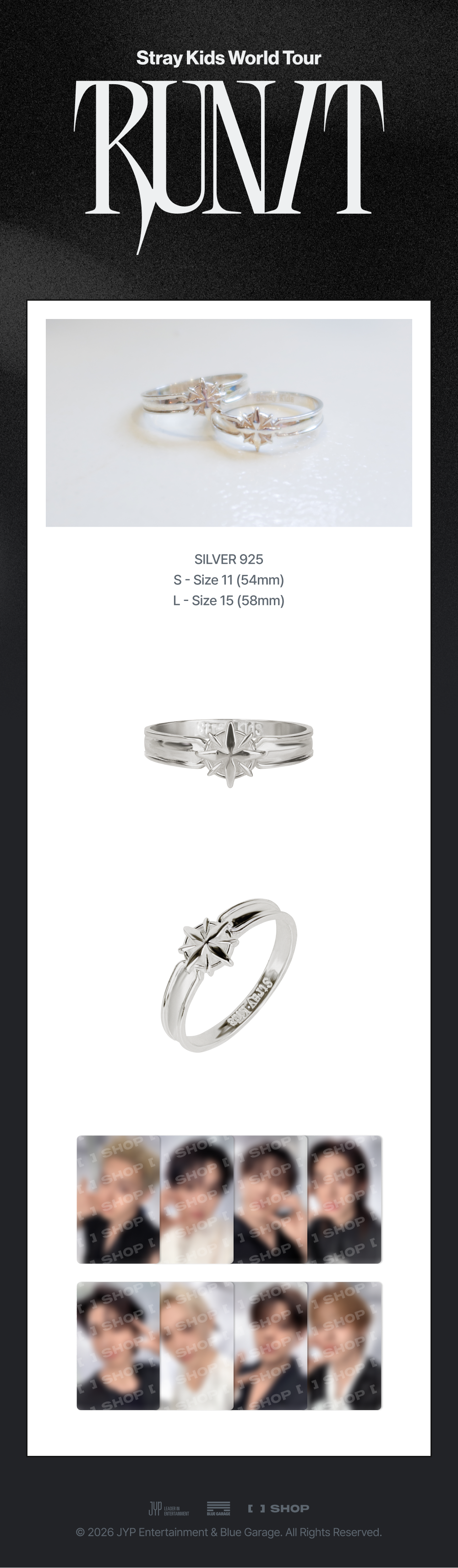 [PRE-ORDER] Ring - Stray Kids World Tour 'RUN IT' MD