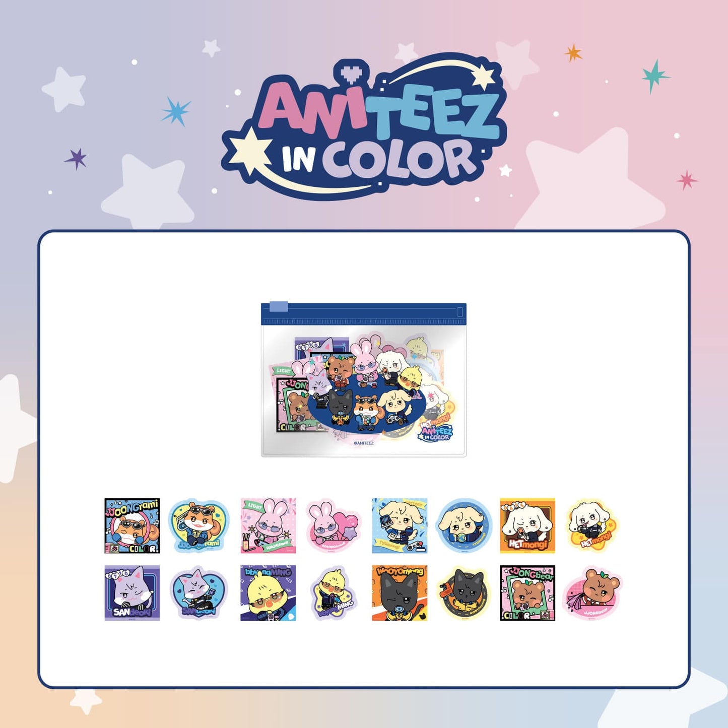 [PRE-ORDER] Flake Sticker Set - ATEEZ X ANITEEZ POP-UP STORE [ANITEEZ IN COLOR] MD
