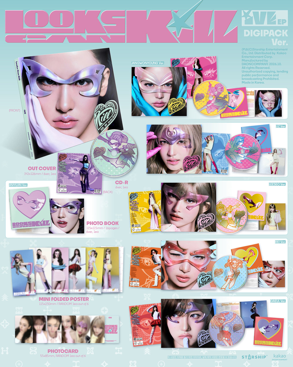 [PRE-ORDER] IVE EP - [Looks Can Kill] (DIGIPACK Ver. Member Choice) (w/ Pre-Order Benefit)