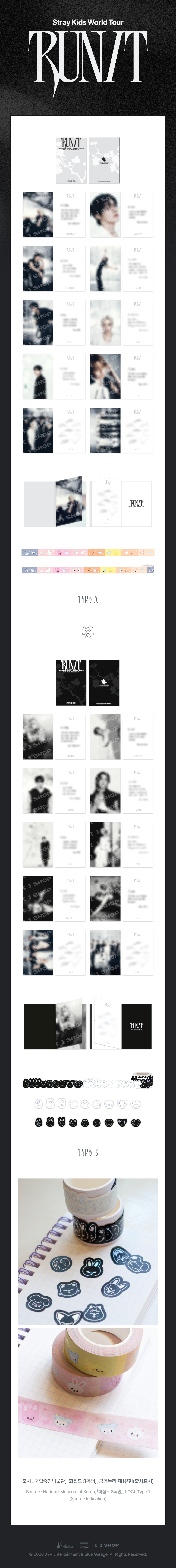 [PRE-ORDER] Postcard Book & Roll Sticker Set - Stray Kids World Tour 'RUN IT' MD