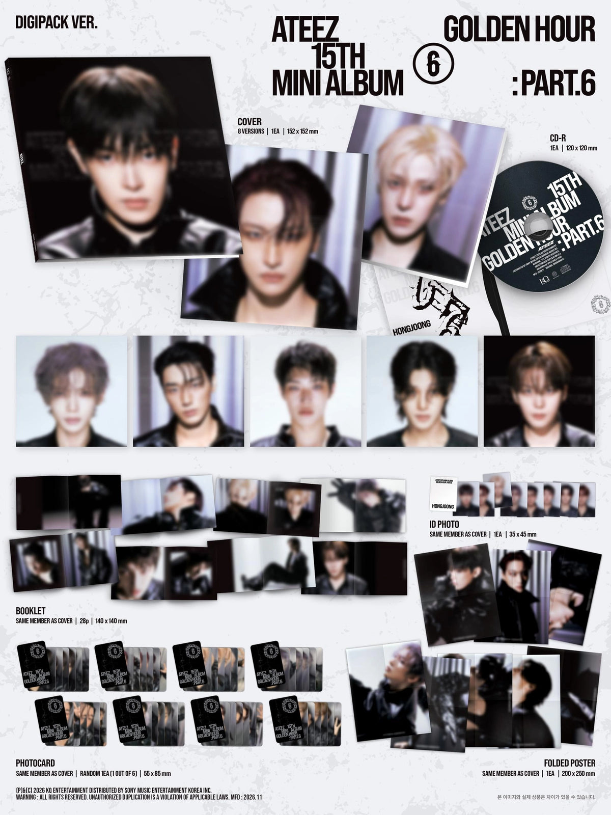 [PRE-ORDER] ATEEZ 15th Mini Album - GOLDEN HOUR : Part 6 (DIGIPACK Ver.) (w/ Pre-Order Benefit)