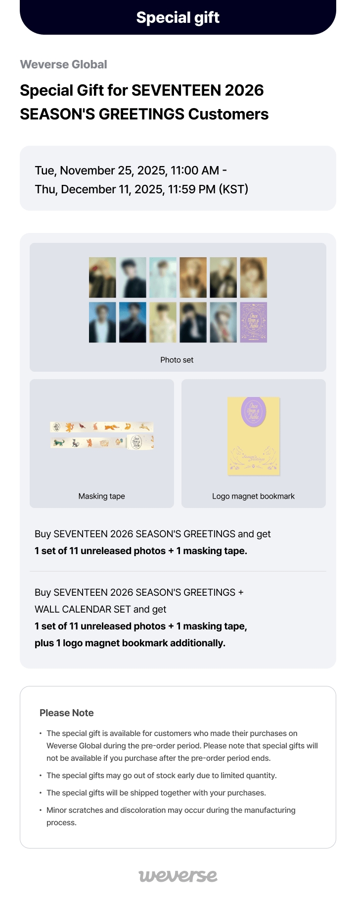 [PRE-ORDER] SEVENTEEN 2026 Seasons Greetings 'Once Upon a Fable'