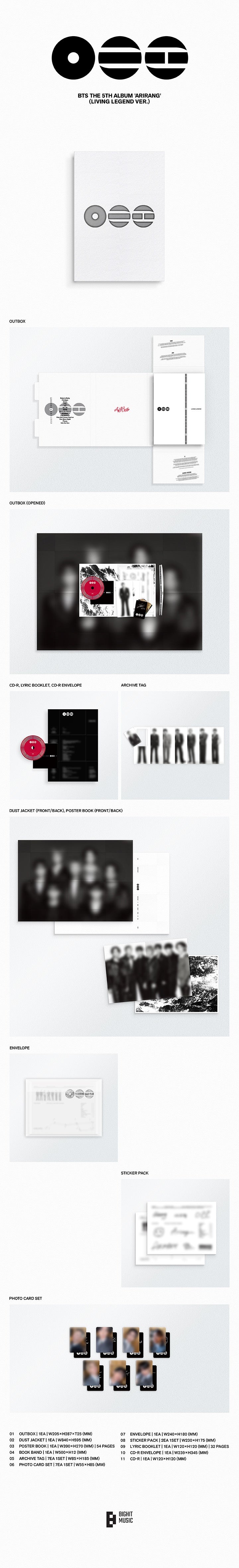 [PRE-ORDER] BTS 5th Album - ARIRANG (Living Legend Ver.) (with Pre-Order Benefit Photocard)