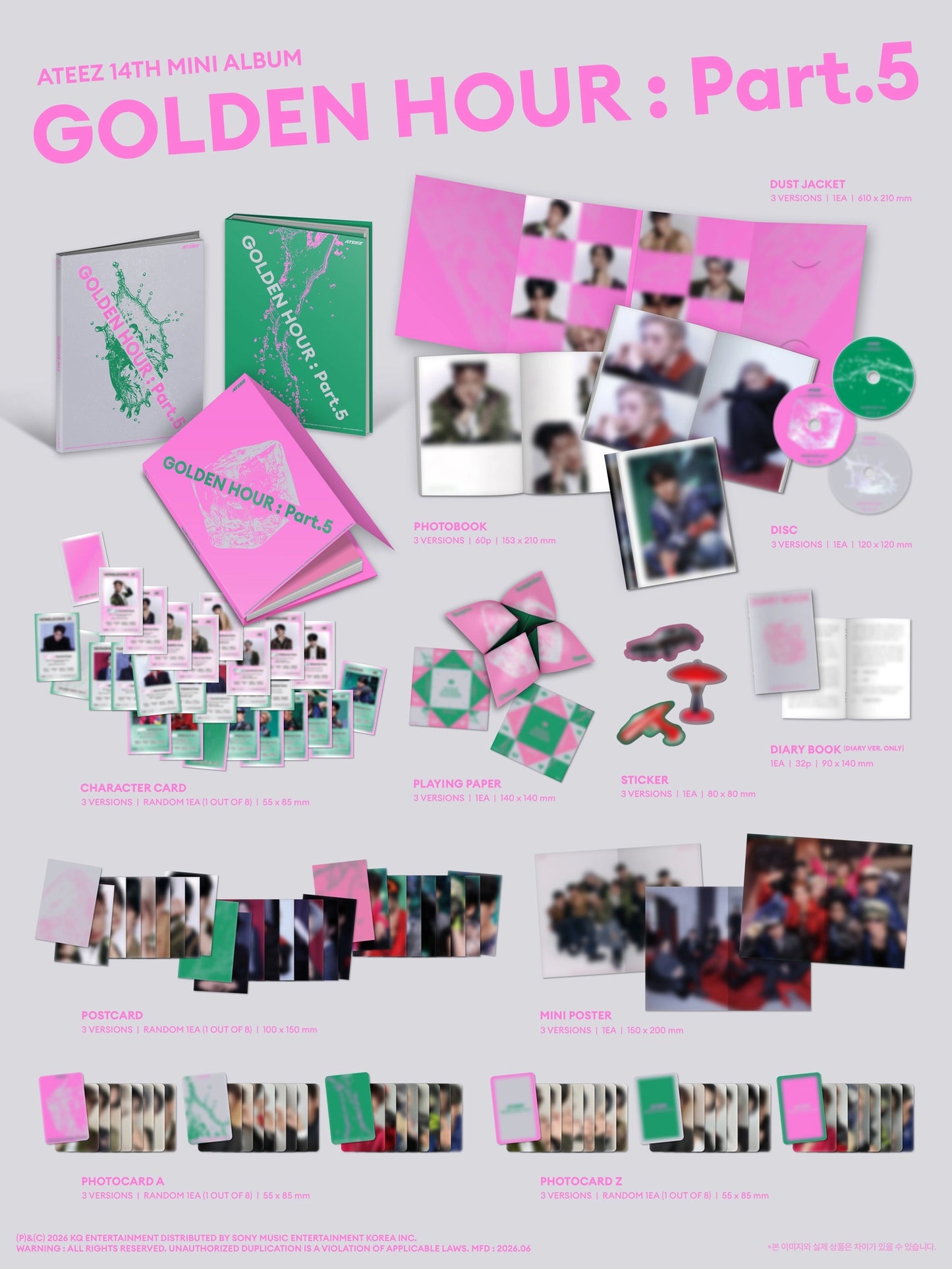 [PRE-ORDER] ATEEZ 14th Mini Album - GOLDEN HOUR : Part.5 (with Pre-Order Benefit Photocard)