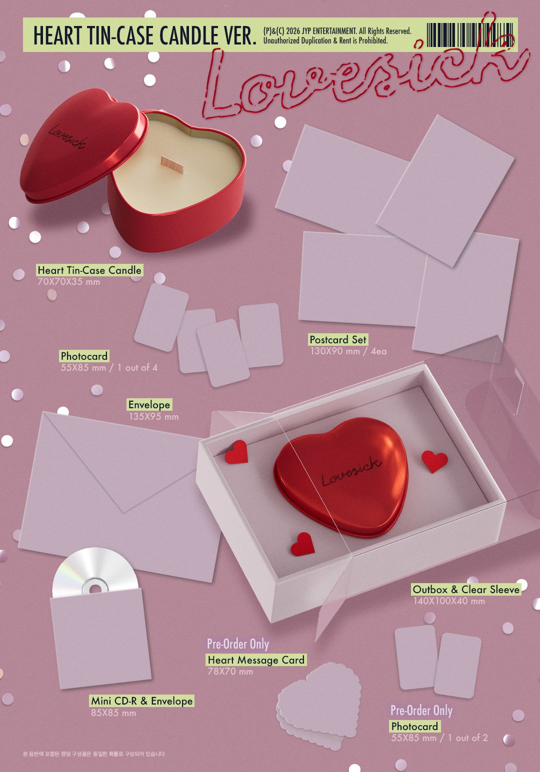 [PRE-ORDER] ITZY Chaeryeong - Lovesick (Heart Tin-Case Candle Ver.) (w/ Pre-Order Benefit)