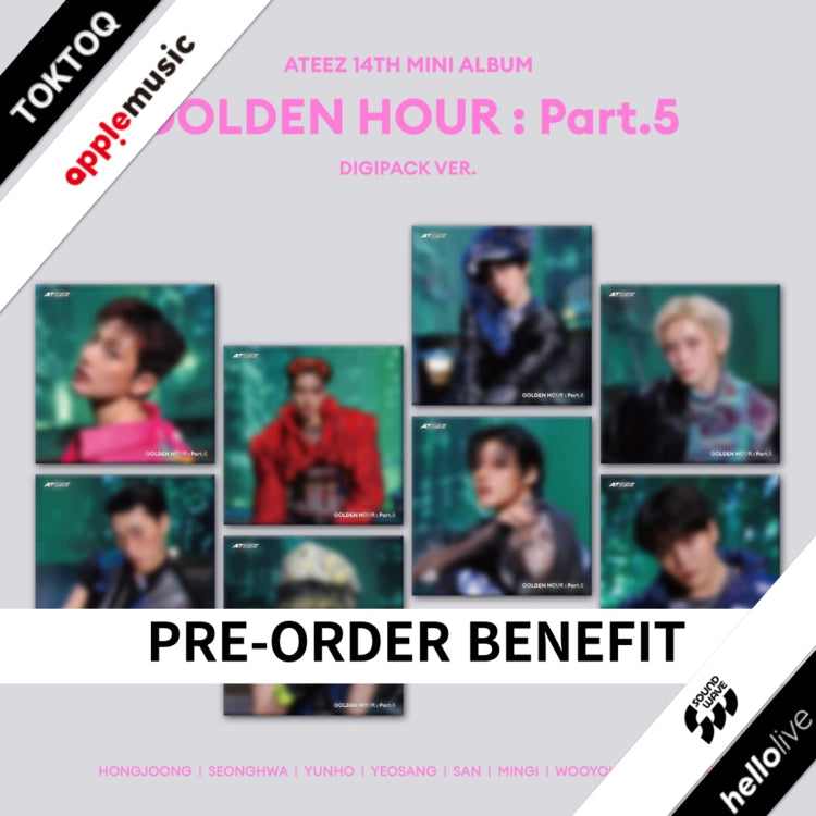 [PRE-ORDER] ATEEZ 14th Mini Album - GOLDEN HOUR : Part.5 Digipack Version (with Pre-Order Benefit Photocard)
