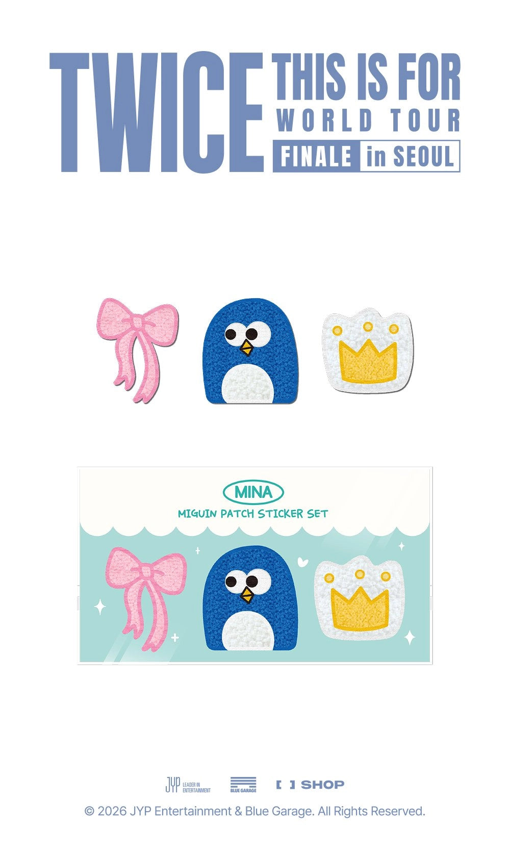 [PRE-ORDER] Mina Miguin Patch Sticker Set - TWICE 2026 World Tour 'THIS IS FOR' Finale in Seoul MD