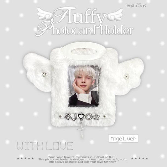 Fluffy Name Tag Photocard Holder Angel Ver. - BORAMI Store