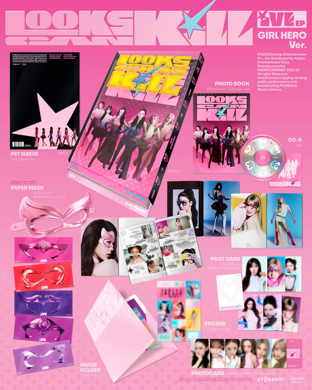 [PRE-ORDER] IVE EP - [Looks Can Kill] (Version Set) (w/ Pre-Order Benefit Set)