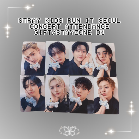 [PRE-ORDER] Seoul Day 1 Attendance Benefit/STAYZONE Photocard - Stray Kids World Tour 'RUN IT' MD
