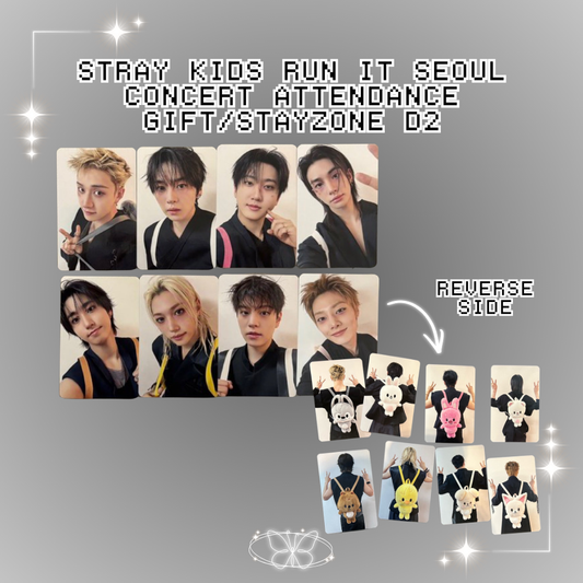 [PRE-ORDER] Seoul Day 2 Attendance Benefit/STAYZONE Photocard - Stray Kids World Tour 'RUN IT' MD