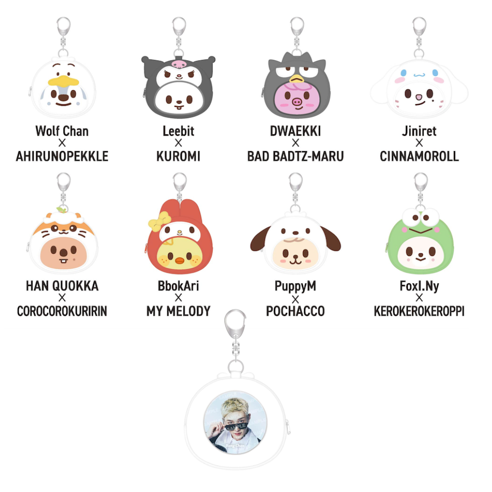 [PRE-ORDER] SKZOO X SANRIO CHARACTERS Button Badge Pouch - Stray Kids World Tour 'RUN IT' 2nd Lineup Japan MD