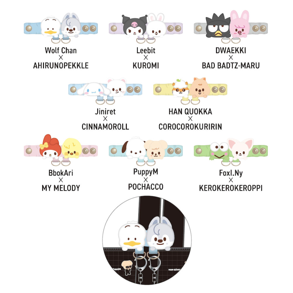 [PRE-ORDER] SKZOO X SANRIO CHARACTERS Strap Holder - Stray Kids World Tour 'RUN IT' 2nd Lineup Japan MD