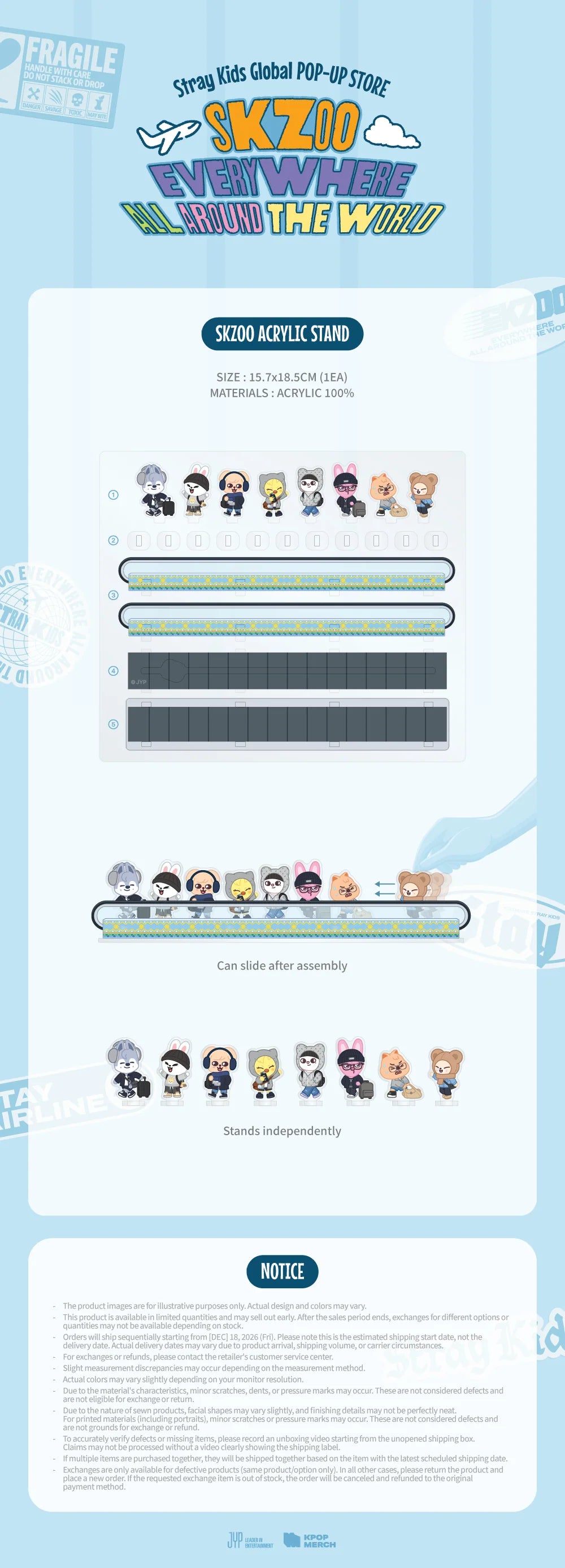 [PRE-ORDER] SKZOO Acrylic Stand - Stray Kids SKZOO Everywhere All Around the World Online Pop Up MD