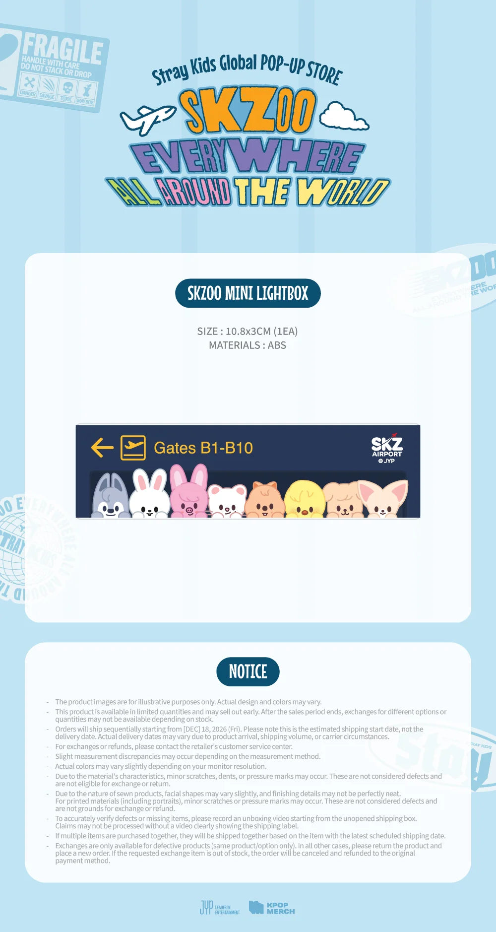[PRE-ORDER] SKZOO Mini Lightbox - Stray Kids SKZOO Everywhere All Around the World Online Pop Up MD