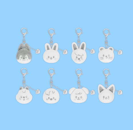 [PRE ORDER] SKZOO Face Keyring Silver Ver. - Stray Kids DominATE CelebrATE Pop-up Store MD