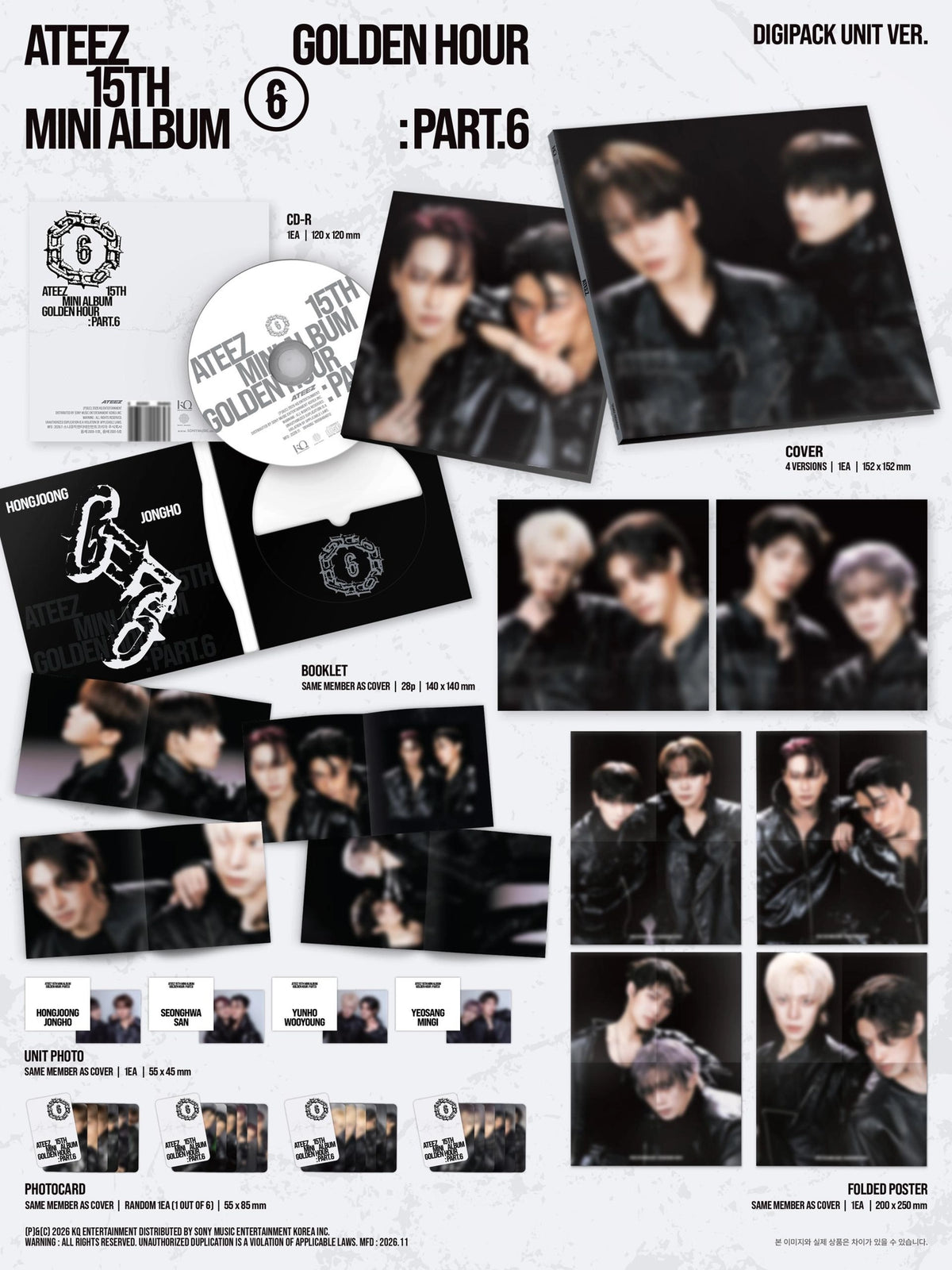 [PRE-ORDER] ATEEZ 15th Mini Album - GOLDEN HOUR : Part 6 (DIGIPACK UNIT Ver.) (w/ Pre-Order Benefit)