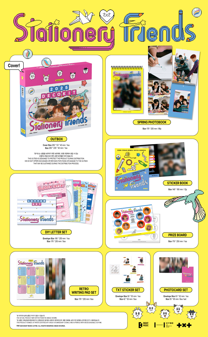 TOMORROW X TOGETHER 2025 Deco Kit 'Stationary Friends'
