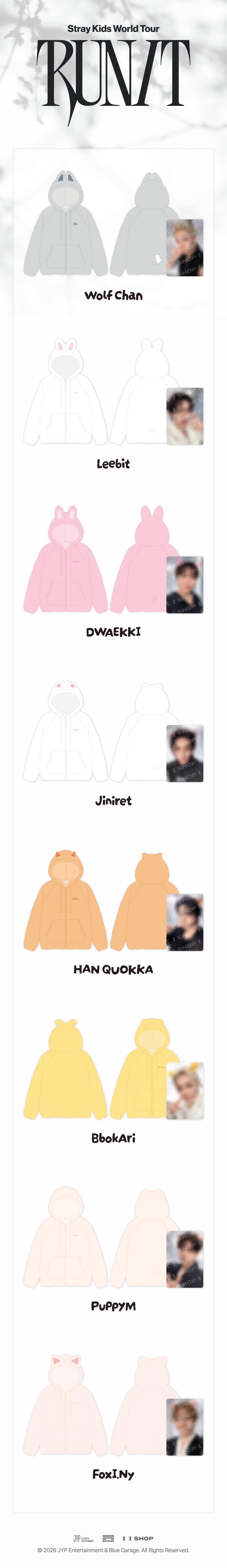 [PRE-ORDER] SKZOO Fleece Hood Zip Up - Stray Kids World Tour 'RUN IT' MD