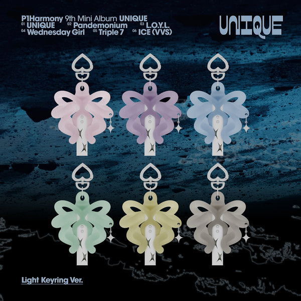 [PRE-ORDER] P1Harmony 9th Mini Album - UNIQUE (Light Keyring Ver.)