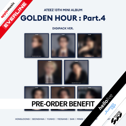 [PRE-ORDER] ATEEZ 13th Mini Album - GOLDEN HOUR : Part.4 (Digipack Ver.) (with Pre-Order Benefit Photocard)