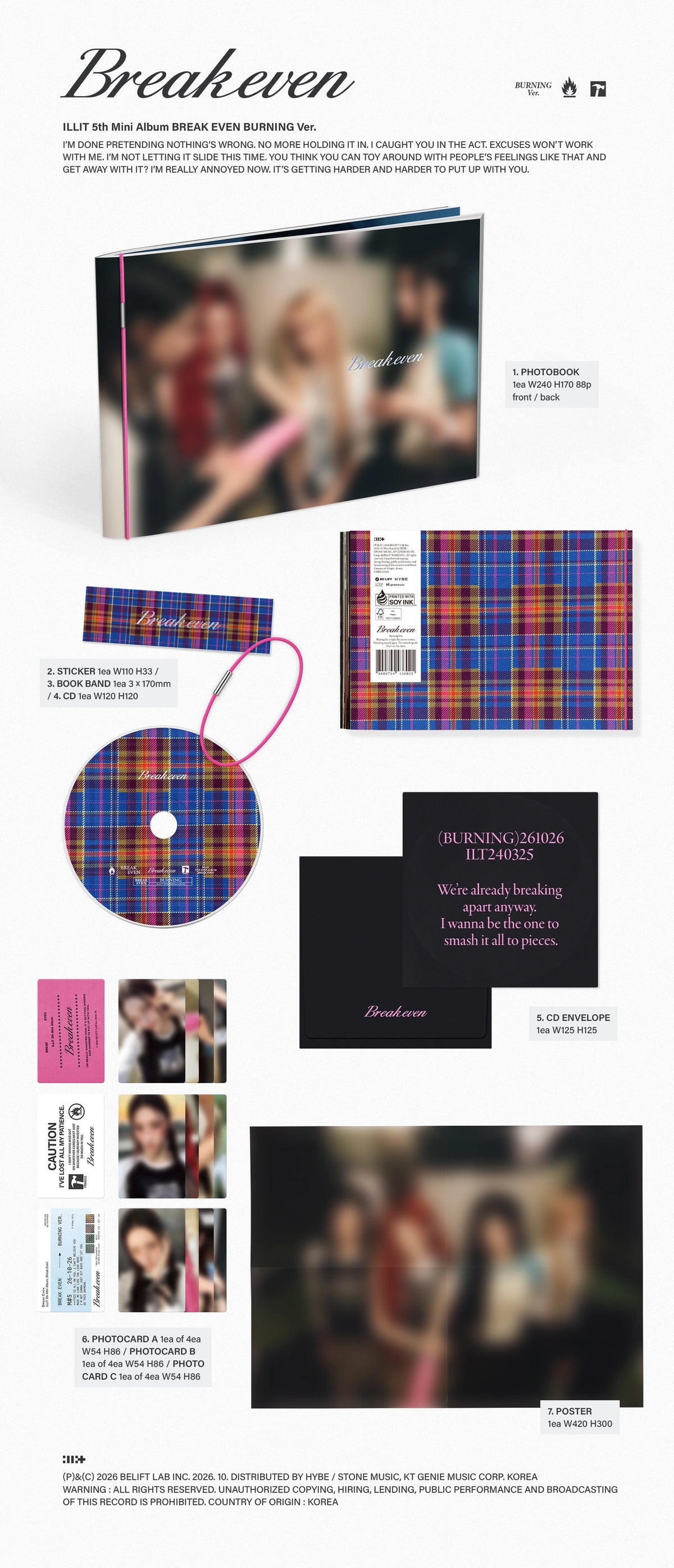 [PRE-ORDER] ILLIT 5th Mini Album - BREAK EVEN (Burning / Quiet / Mad Version)