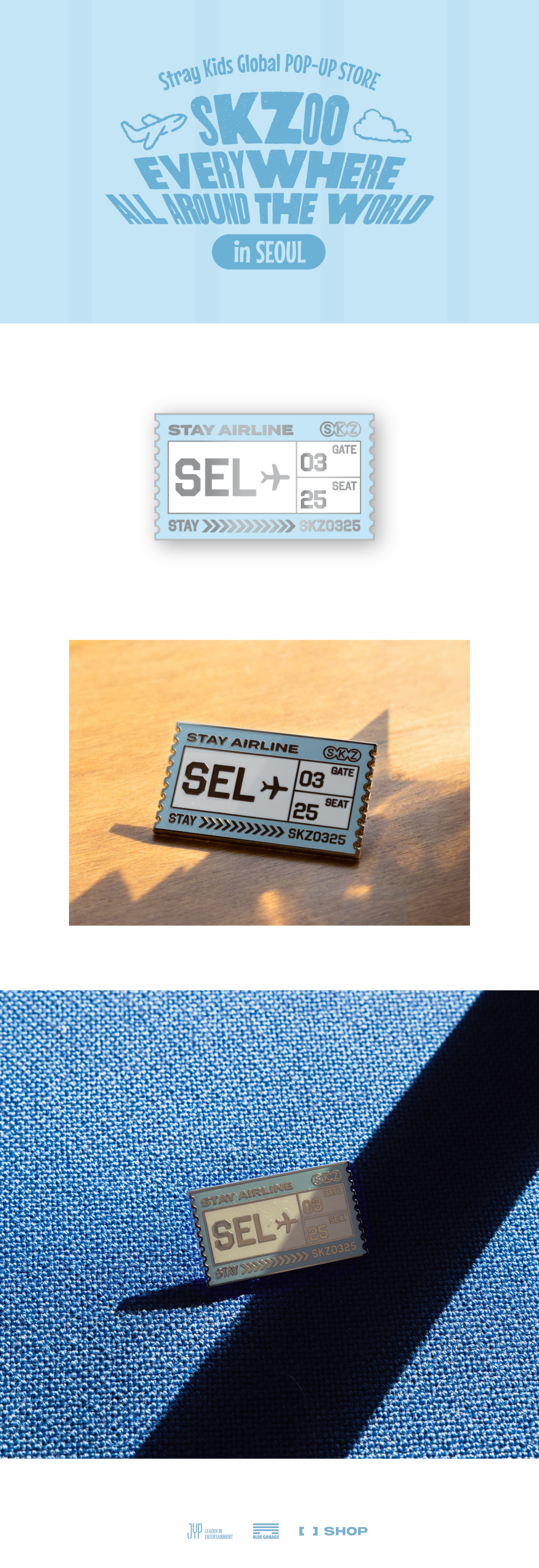 [PRE-ORDER] Metal Badge Seoul Version - Stray Kids SKZOO Everywhere All Around the World Seoul Pop Up MD