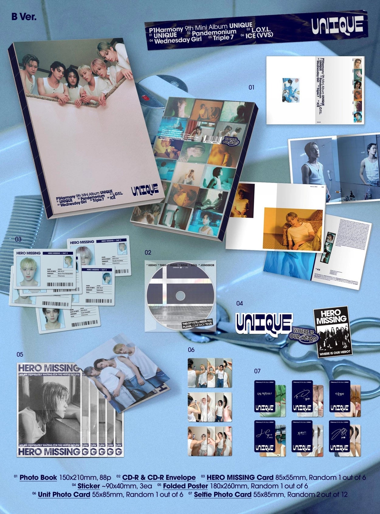 [PRE-ORDER] P1Harmony 9th Mini Album - UNIQUE (Photobook Ver.) (with Pre-Order Benefit)