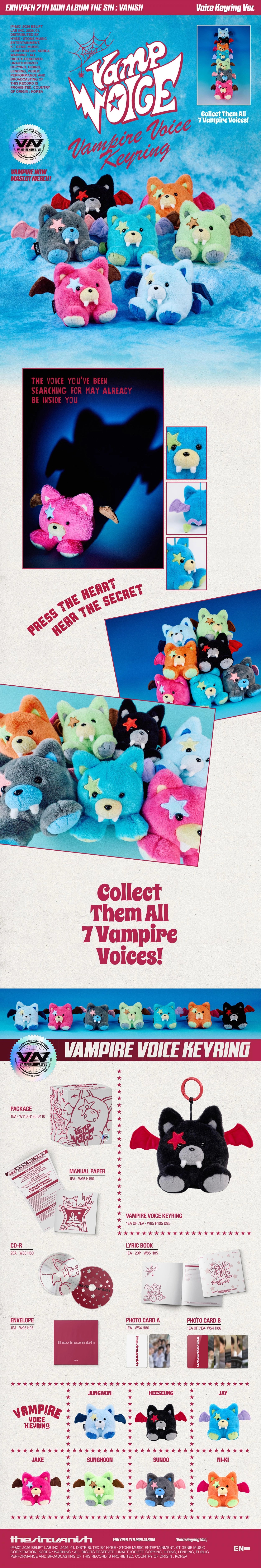 [PRE-ORDER] ENHYPEN 7th Mini Album - THE SIN : VANISH (Voice Keyring Ver.)