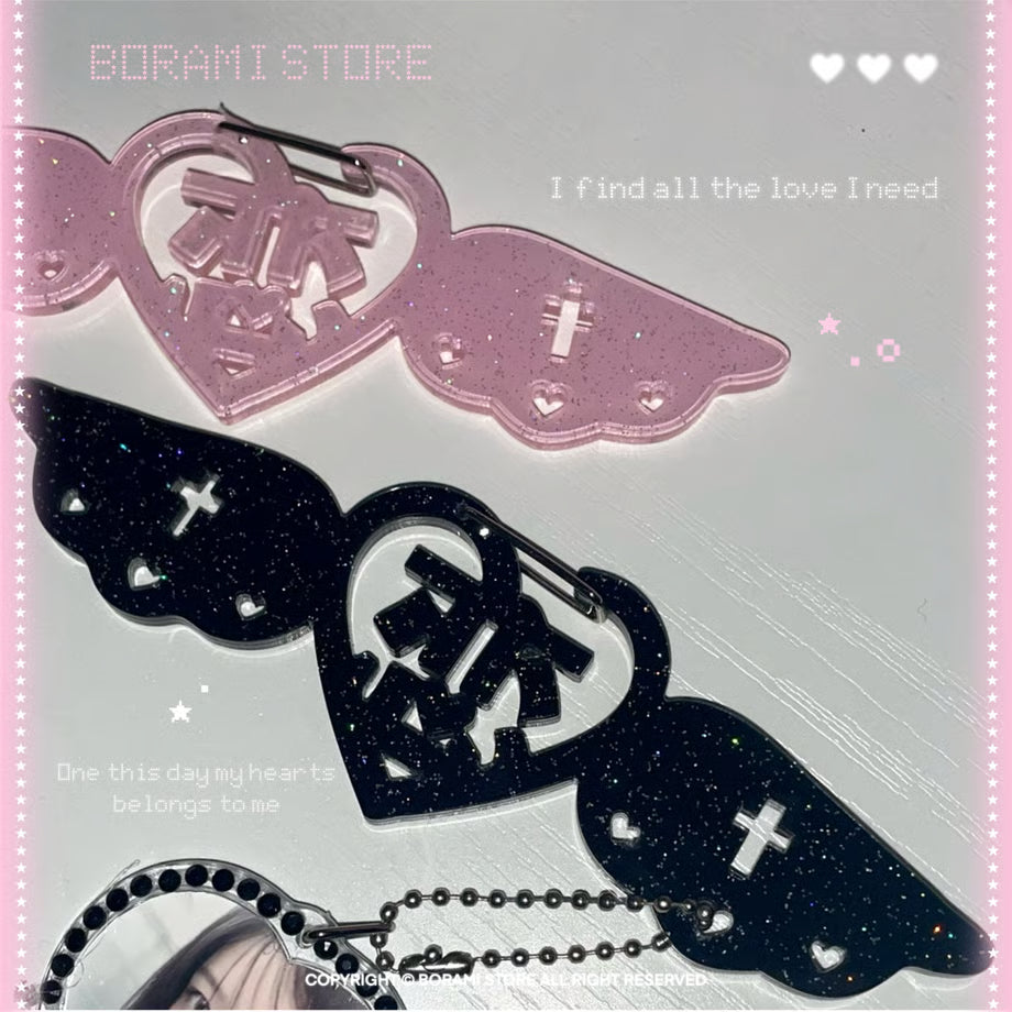 Glitter Carabiner Keychain Love Ver. - BORAMI Store