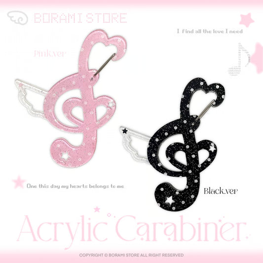 Glitter Carabiner Keychain Melody Wing Ver. - BORAMI Store
